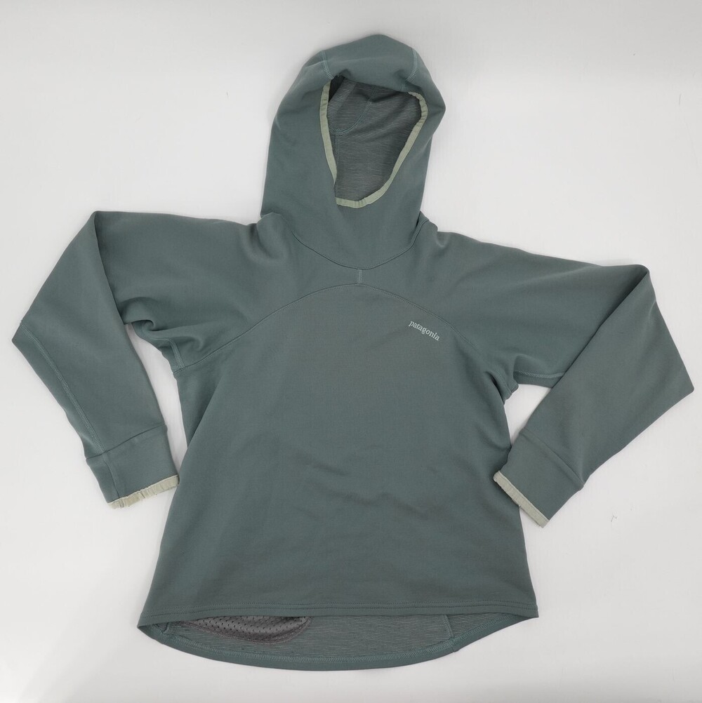 Patagonia Hoodie Womens Small Green Pullover Hooded Activewear Outdoor Stretch